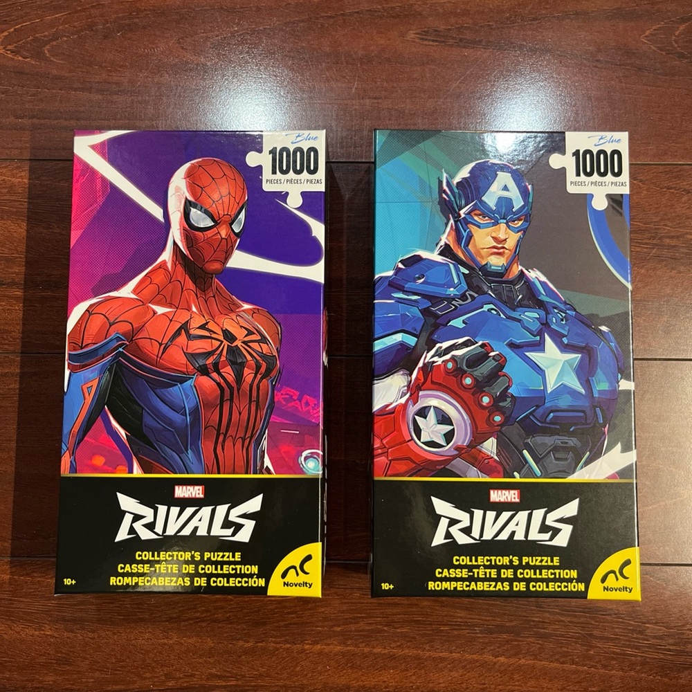 2 1000 Piece Puzzles Marvel Rivals Spiderman Captain America Collectors Sealed